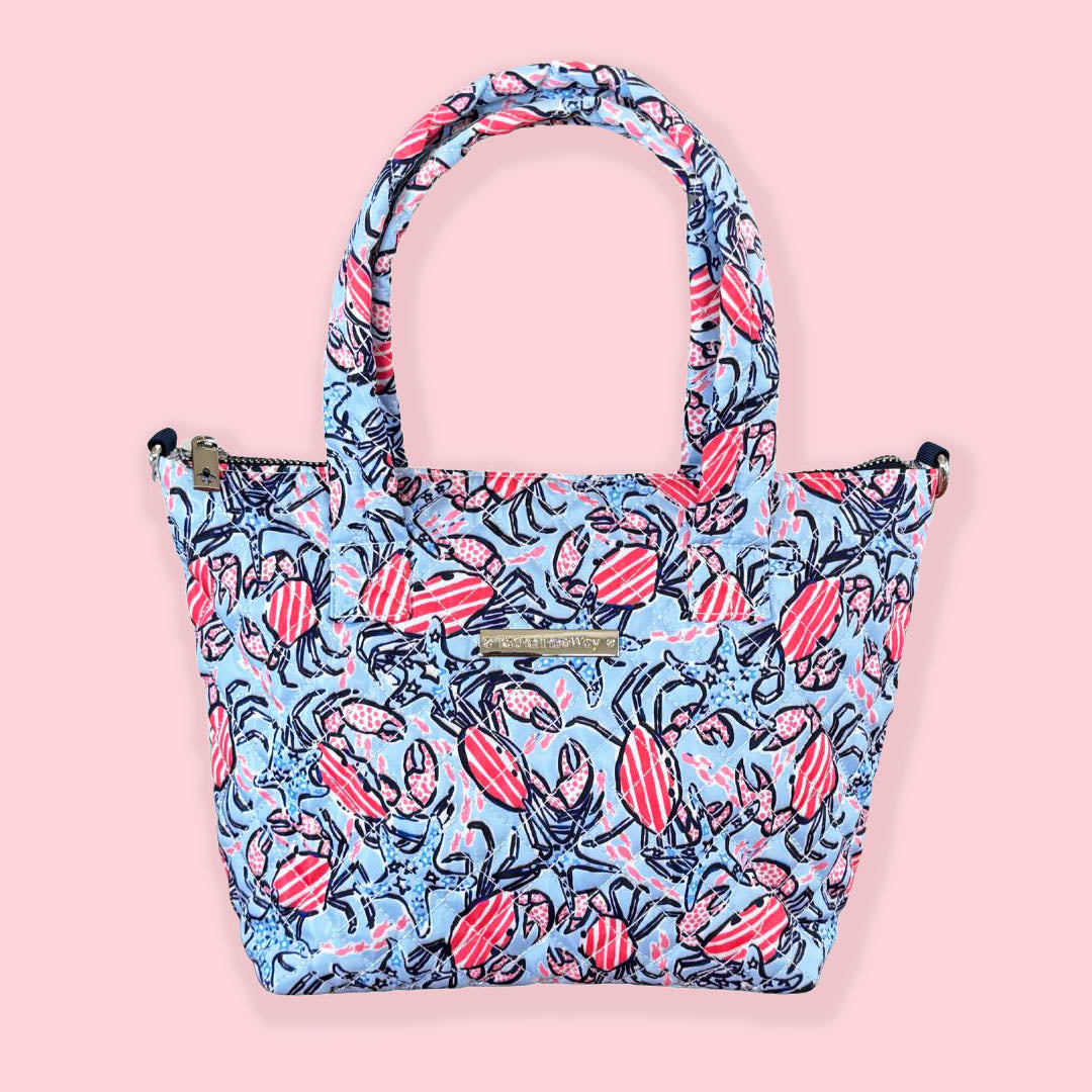 Quilted Small Crossbody Satchel in Crabtown USA