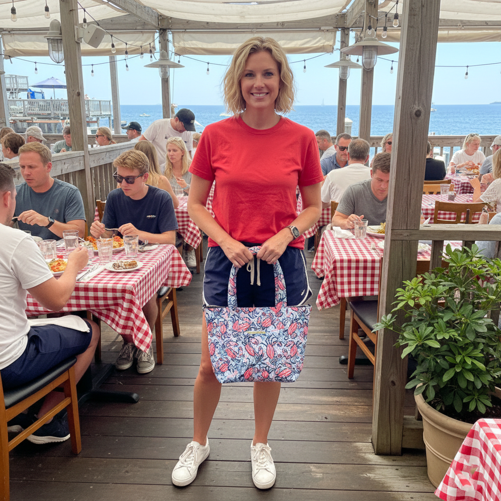 Quilted Small Crossbody Satchel in Crabtown USA