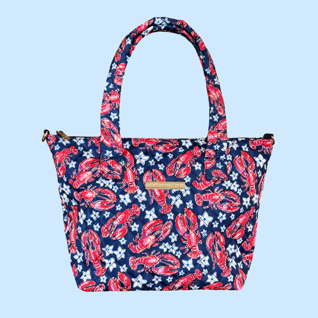Quilted Small Crossbody Satchel in Lobster Shanty