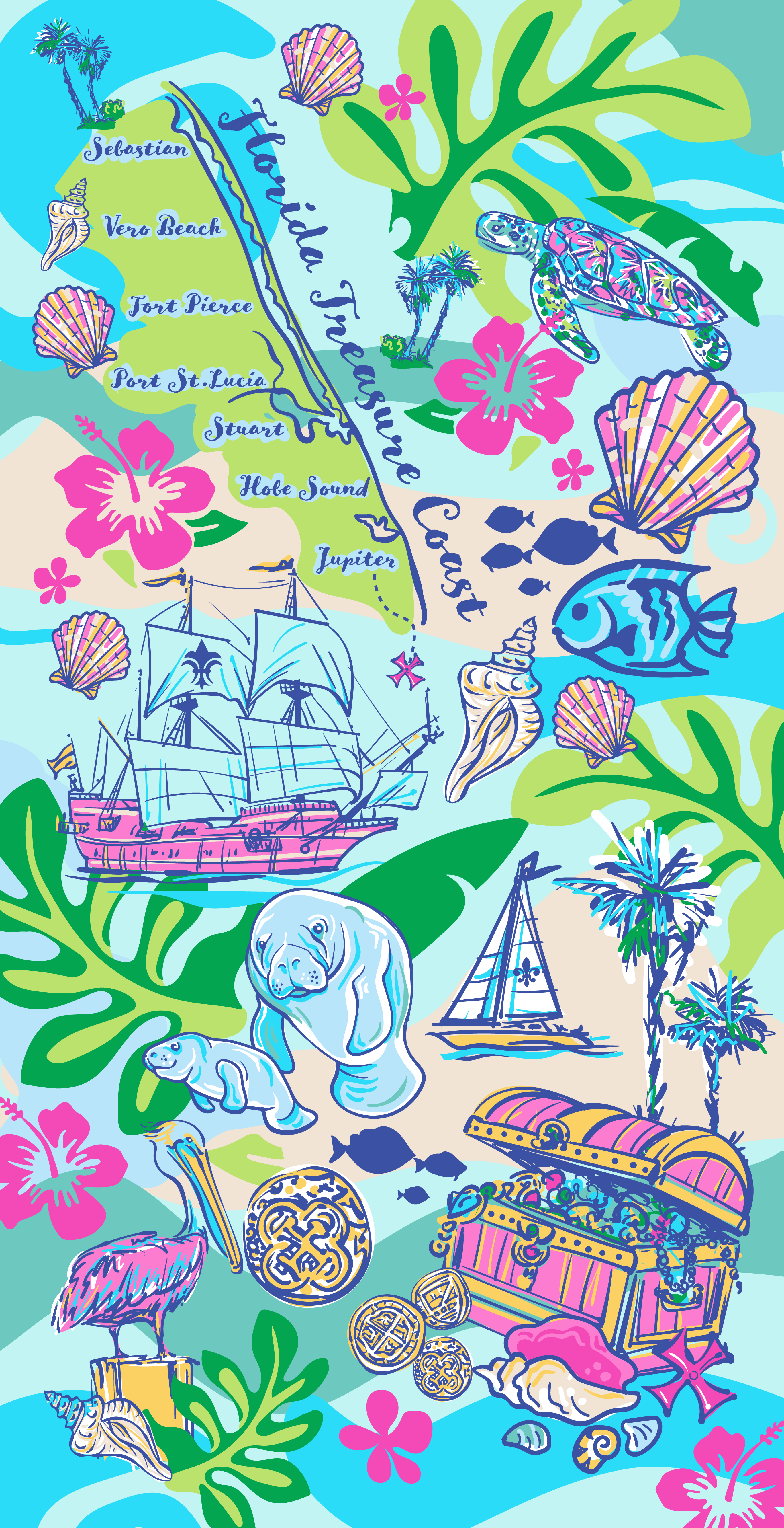Florida's Treasure Coast Beach Towel