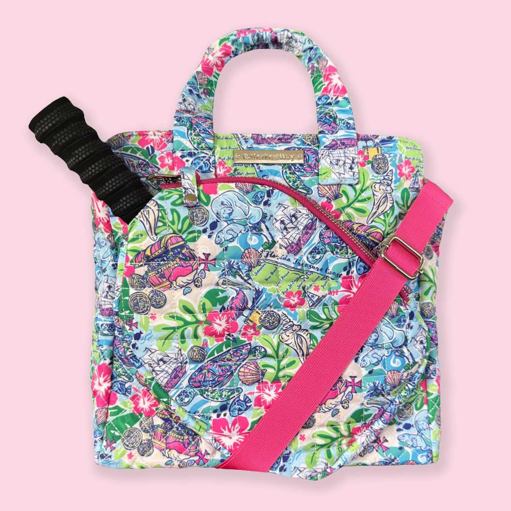 Quilted Pickleball Tote in Florida's Treasure Coast