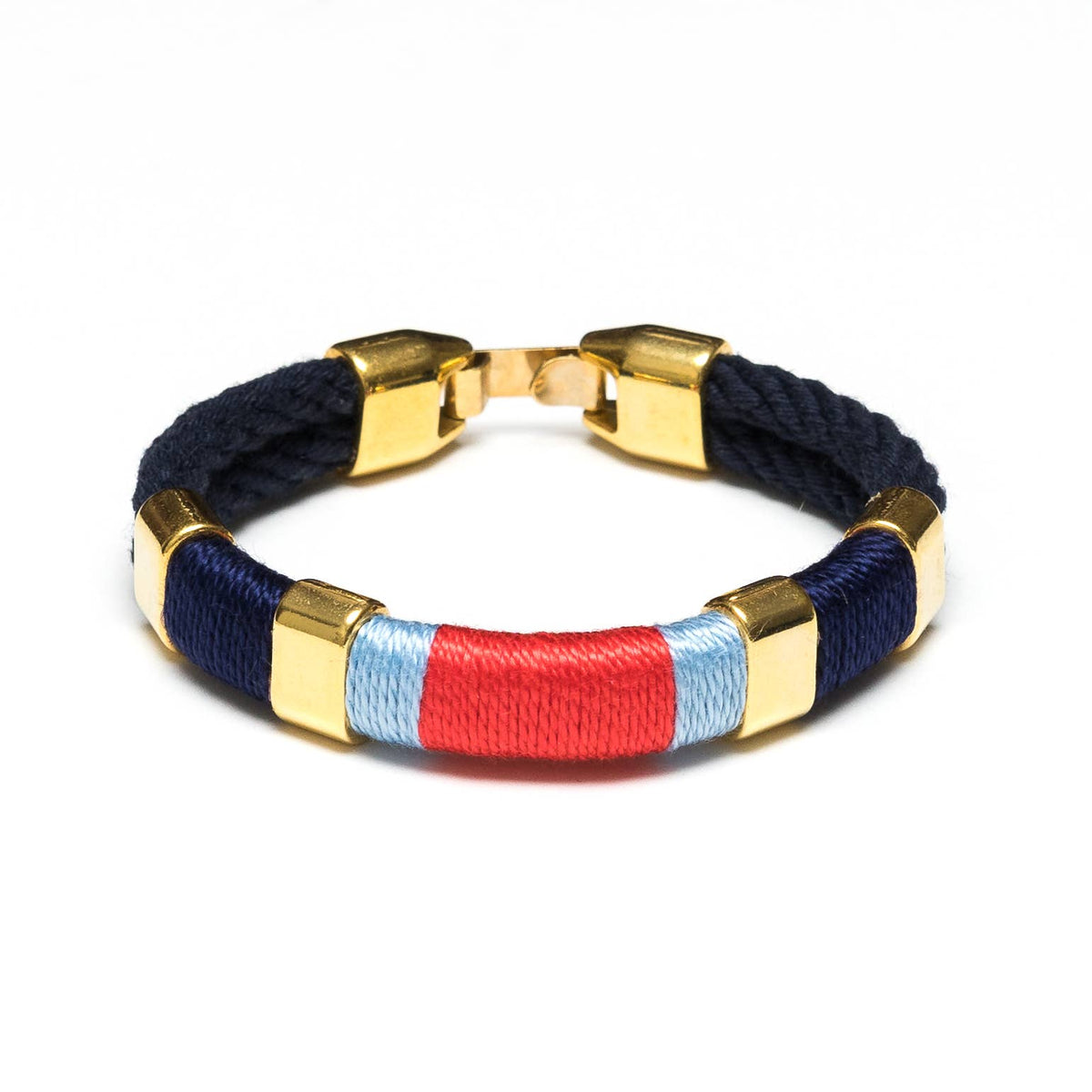 Newbury - Navy/Navy/LightBlue/Coral/Gold - Nautical Bracelet