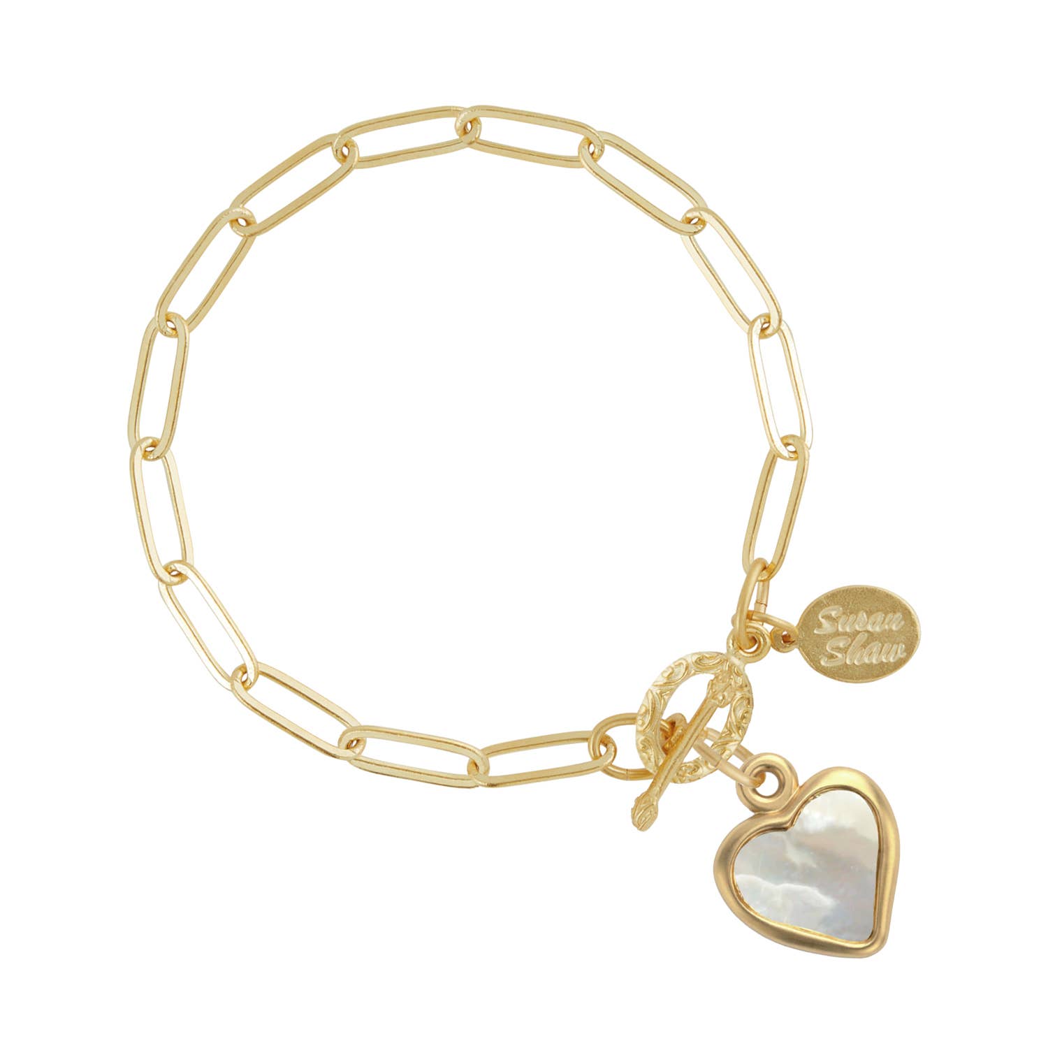 Small Mother of Pearl Heart Bracelet