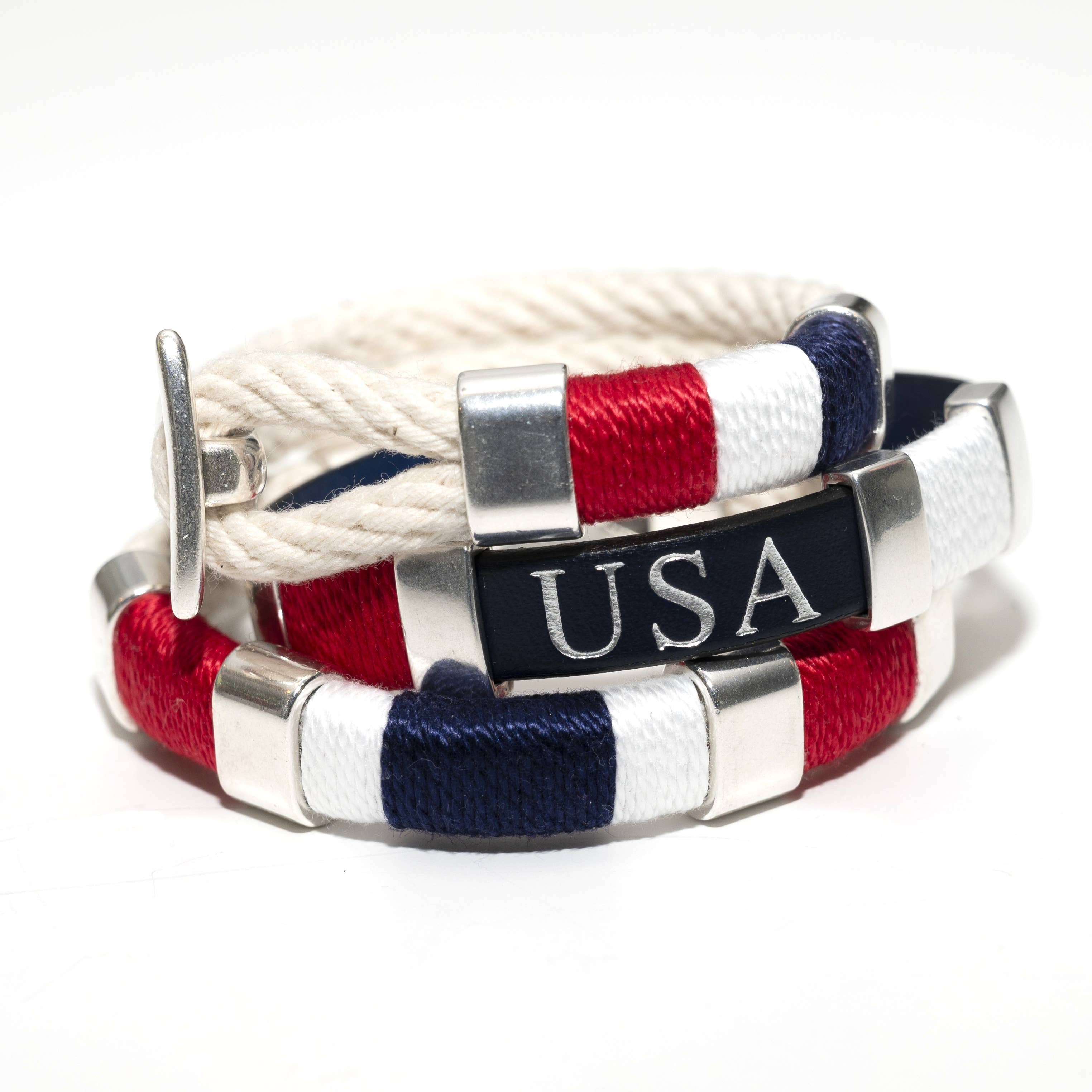 Essex - Navy/Red/White/Silver - Patriotic Americana Bracelet