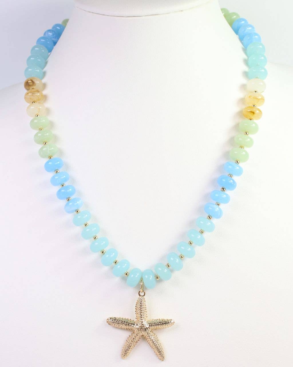 Eastport Beaded Starfish Necklace Blue Multi