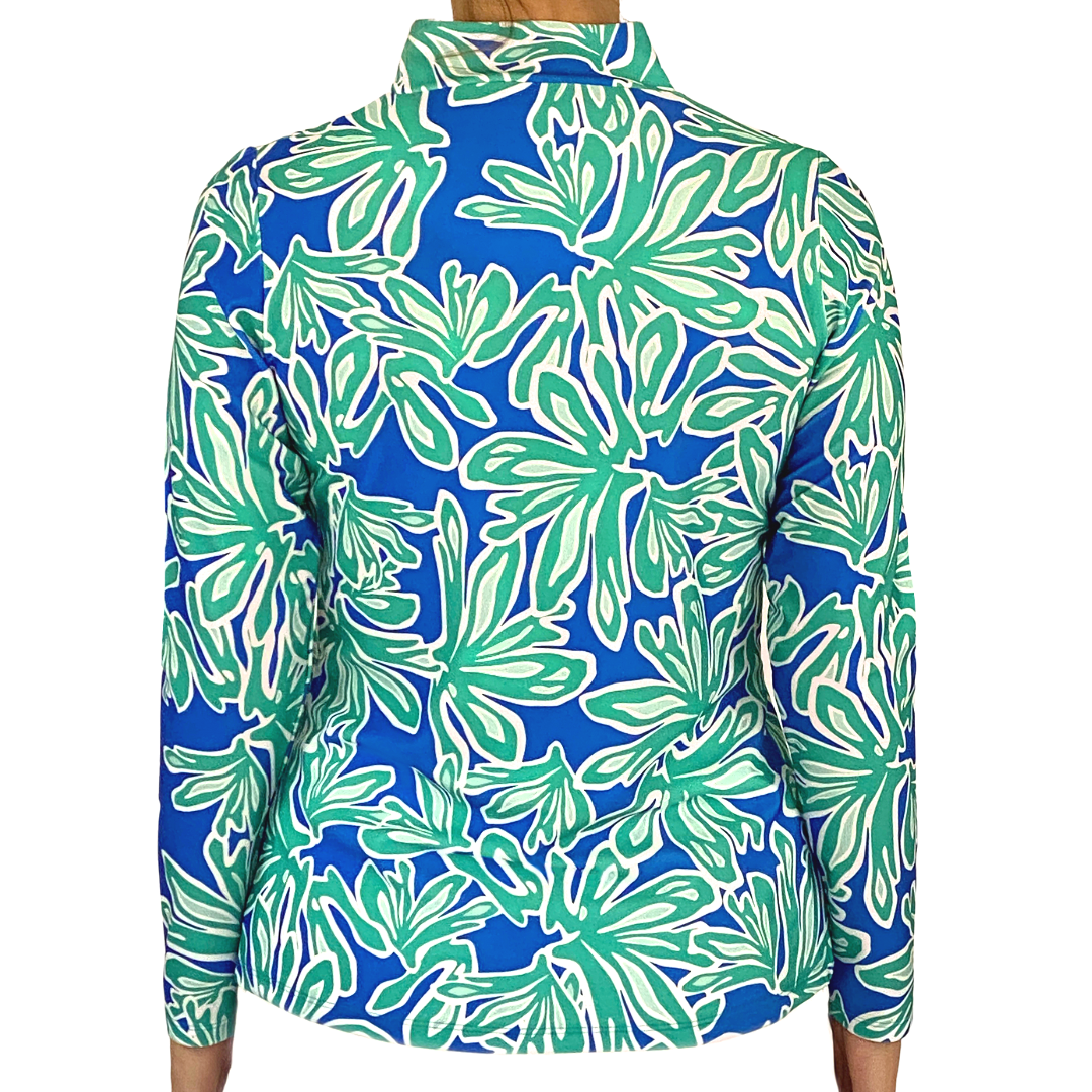 Anna Maria Pullover in Beach Palm Royal Aqua Tides