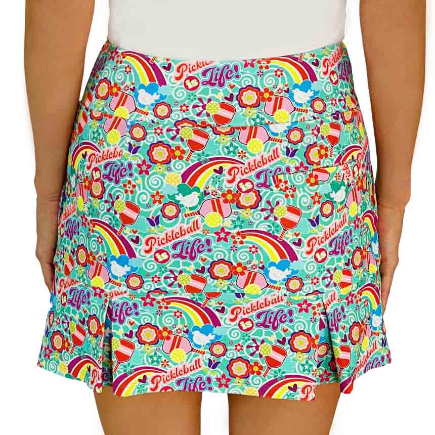 Scottsdale Pleated Skort in Pickleball Is Life Aqua Tides SAMPLE