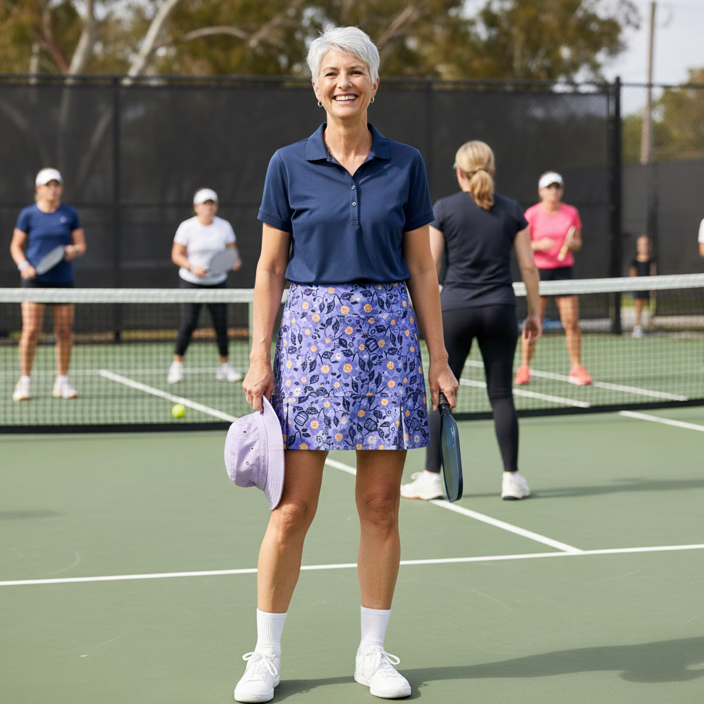 Scottsdale Pleated Skort in Pickleball Garden Lilac