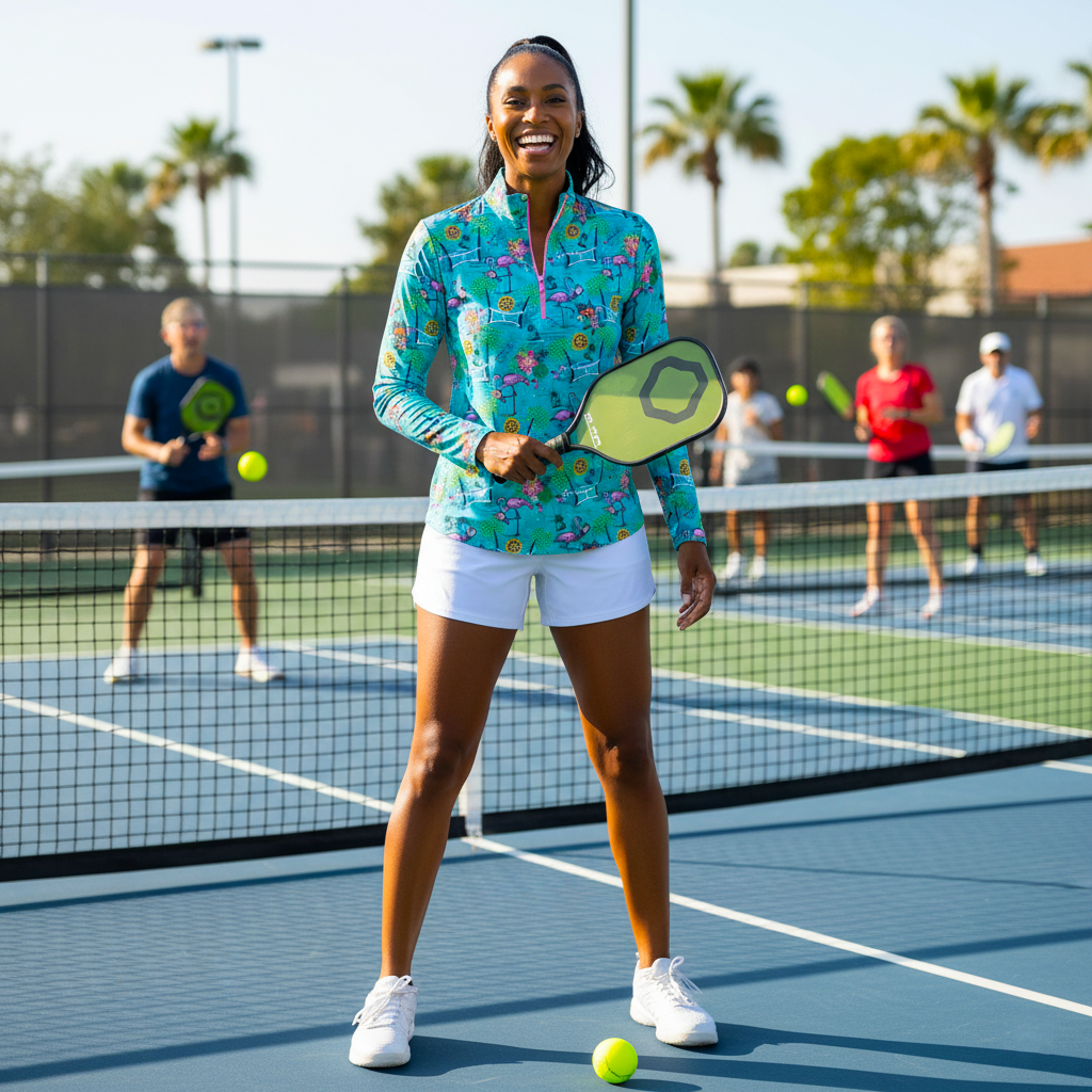 Anna Maria Pullover in Pickleball Paradise Aqua Tides