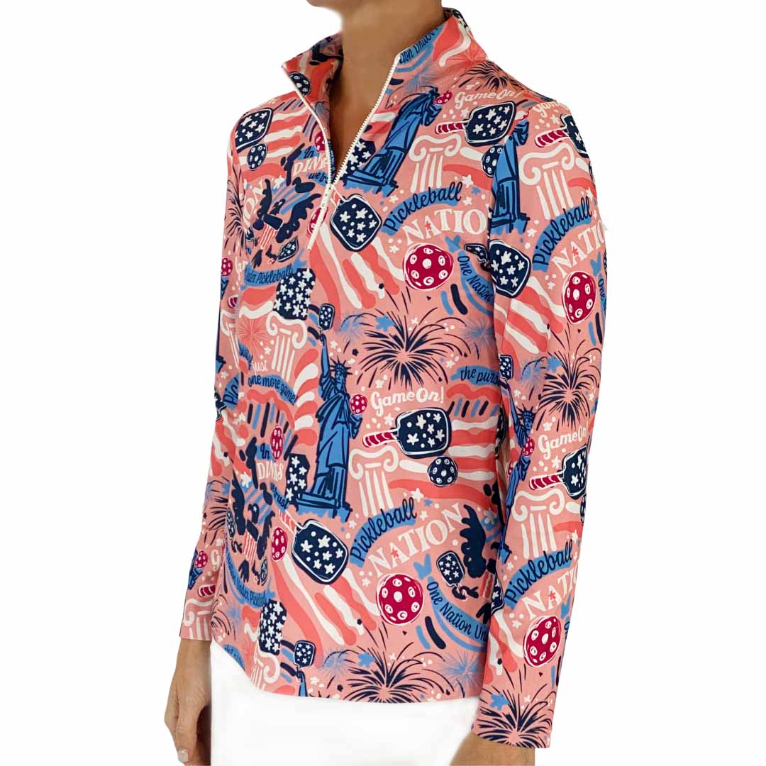 Anna Maria Pullover in Pickleball Nation Peach