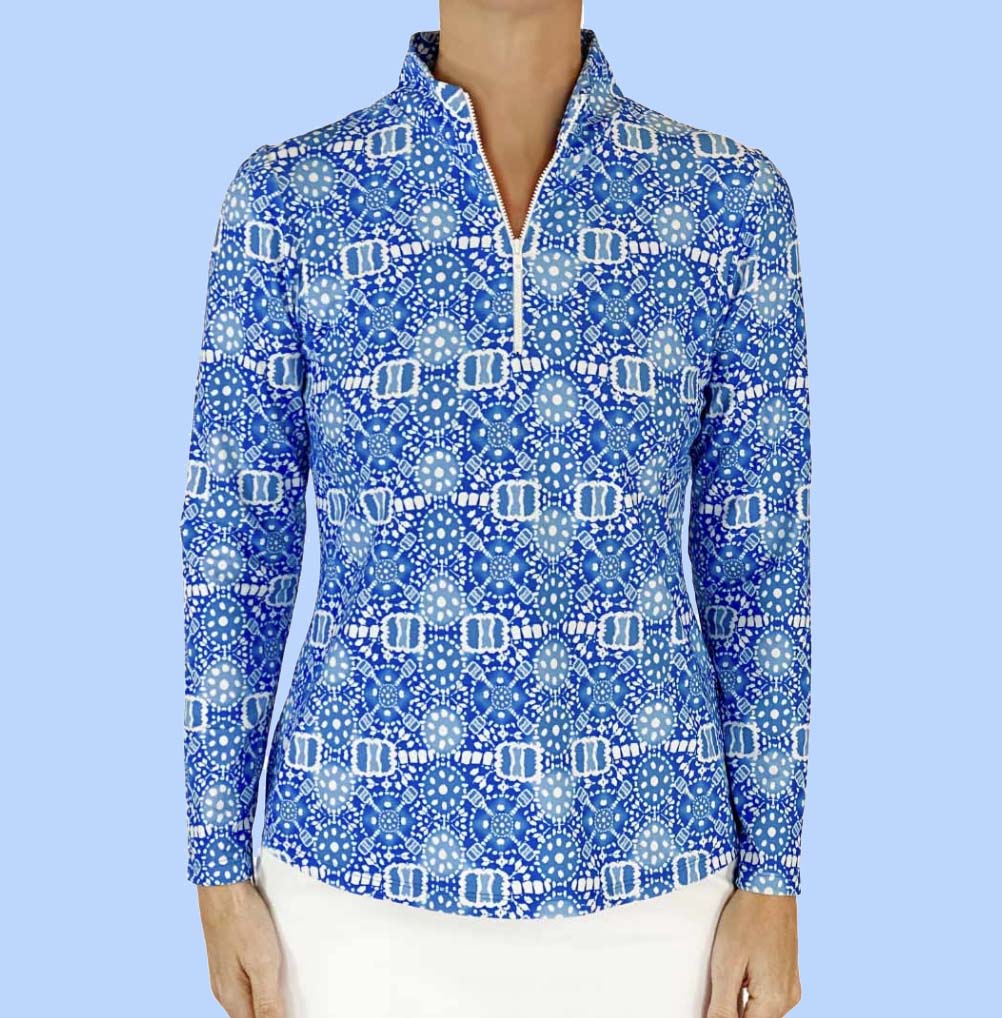 Anna Maria 1/4 Zip Pullover in Peace, Love, Pickleball Royal (Sample)