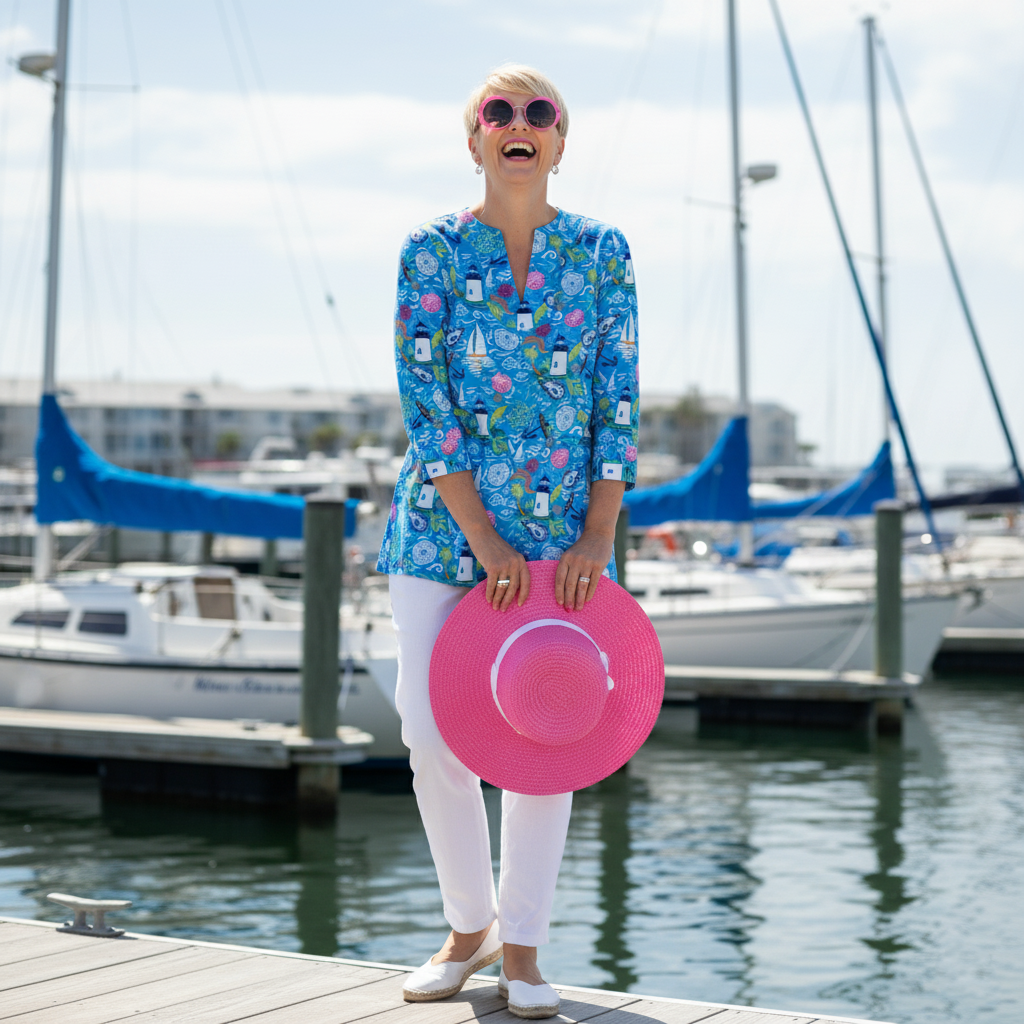 Boca Tunic Top in Harbor Lights