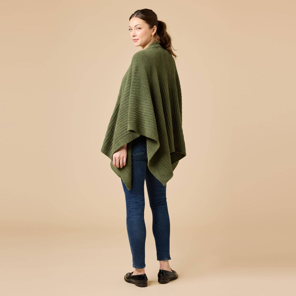 Softies Women's Ultra Soft Ribbed Shawl Wrap - One Size