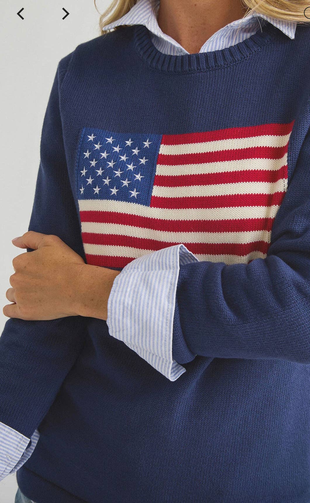 American Flag Sweater in Navy