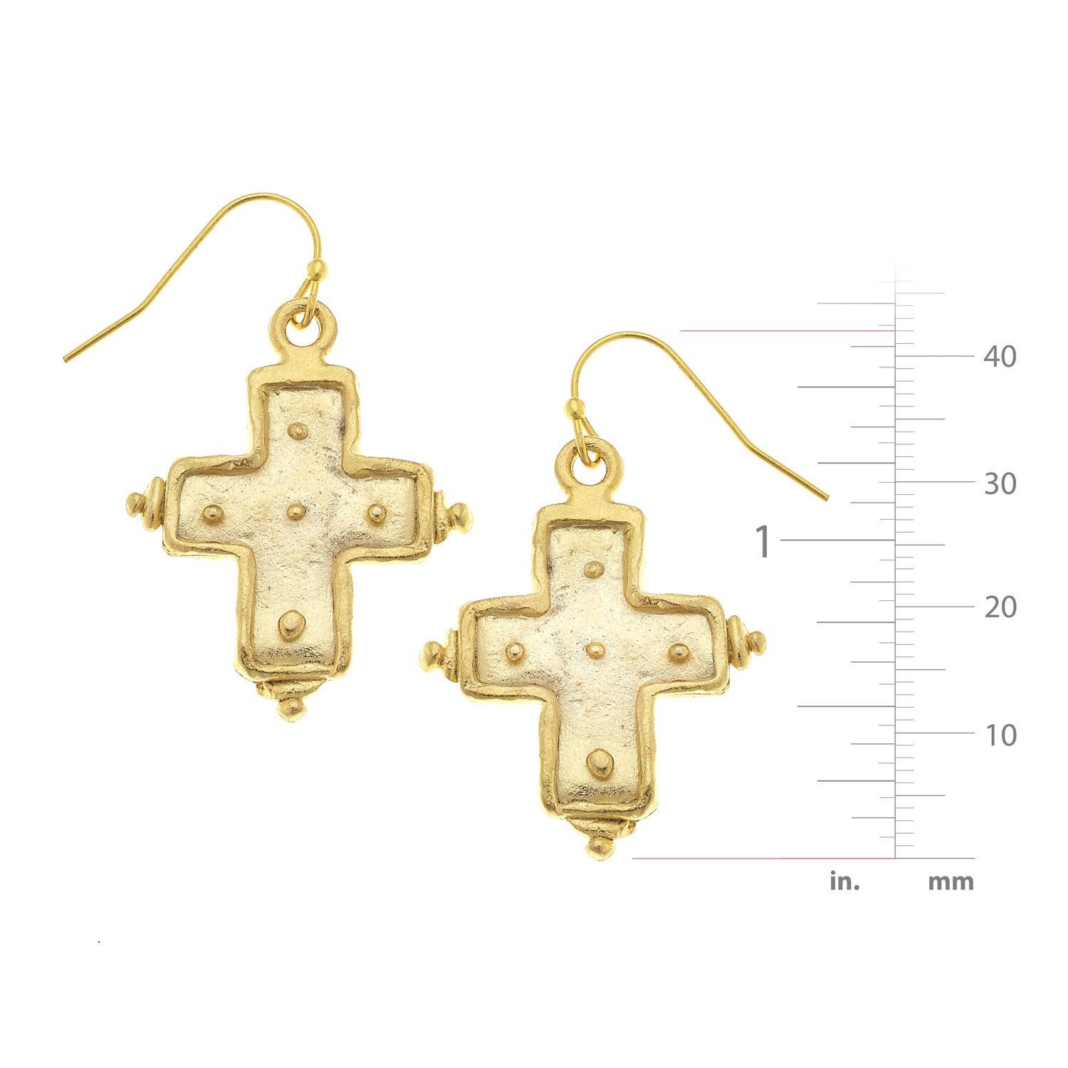 Gold Cross Earrings