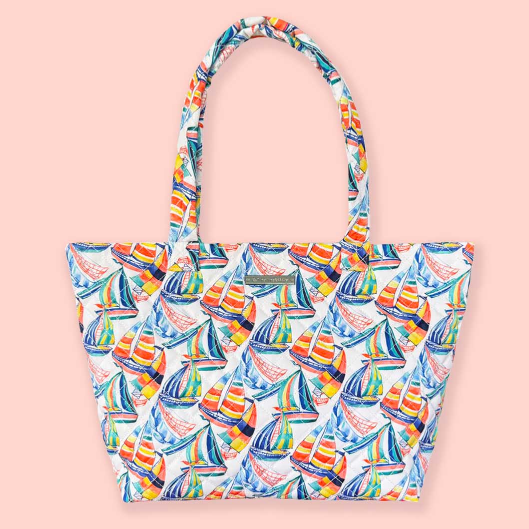 Quilted Large Tote in Sailor's Delight Bright
