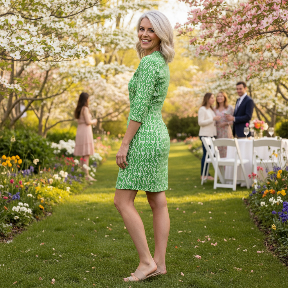 Vero Beach Tunic Dress in Cupid's Arrow Shamrock and White
