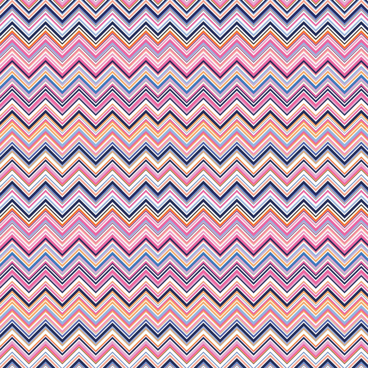 Seaside Boat Neck Dress in Zig Zag Navy Pink White