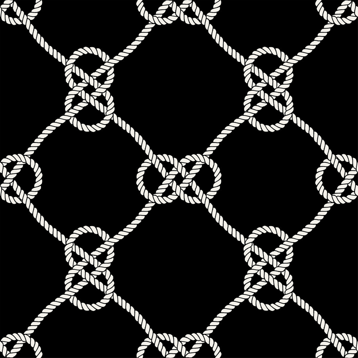 Lenox Polo Top in Diamond and Circle Ropes Black and White