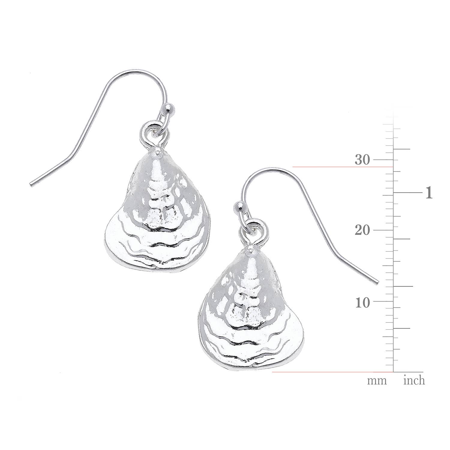 Silver Oyster Earrings
