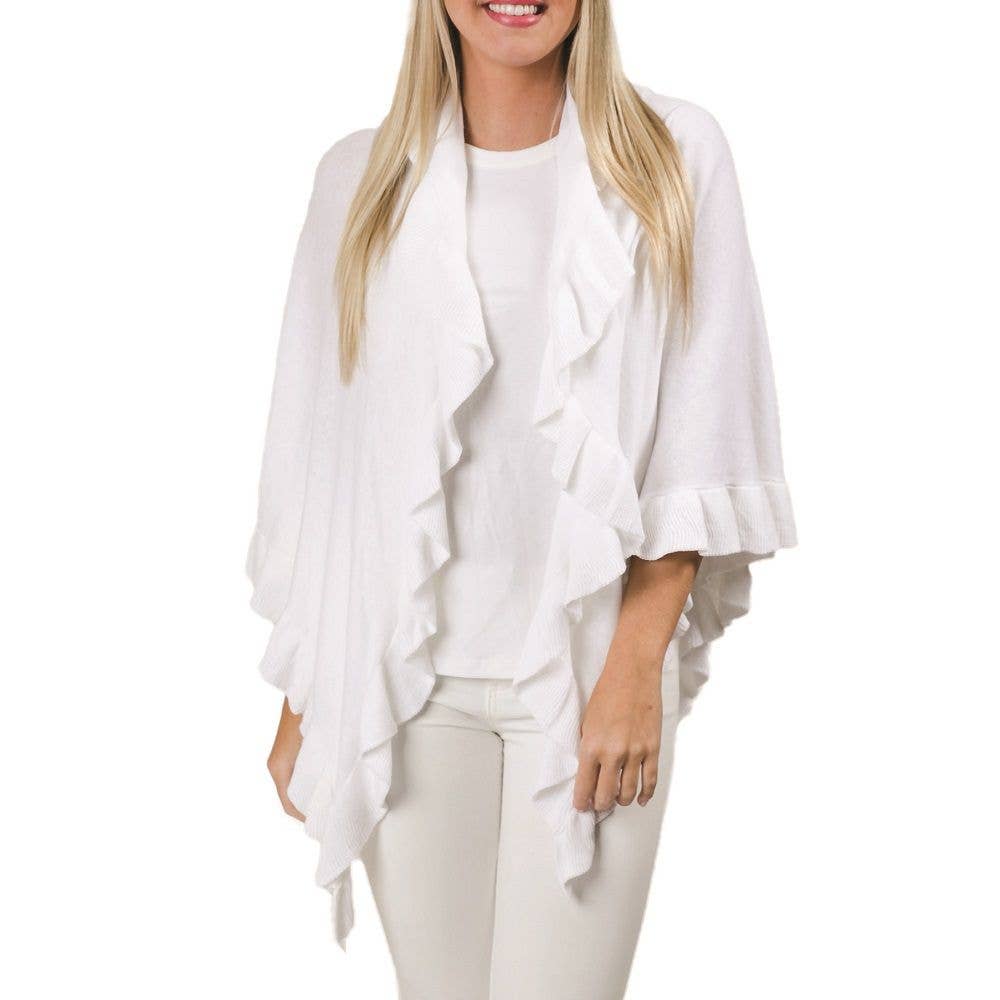 Ava Lightweight Cotton Ruffle Wrap – Year Round Layering