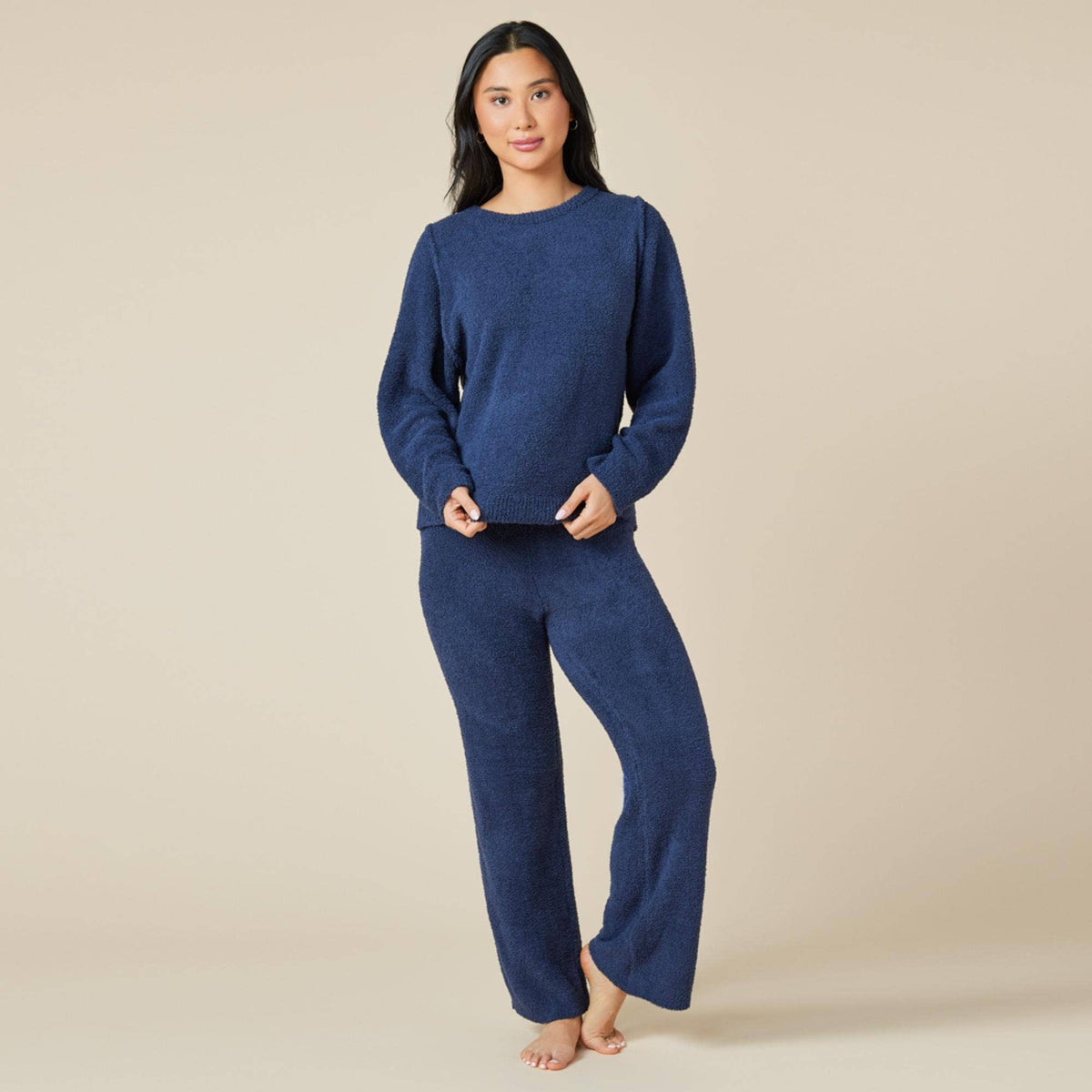 Oprah's Favorite Ultra Soft Plush Reverse Seam Lounge Set Midnight