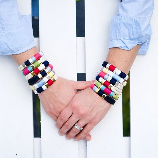 Newbury - Navy/Red/White/Navy/Silver - Nautical Bracelet