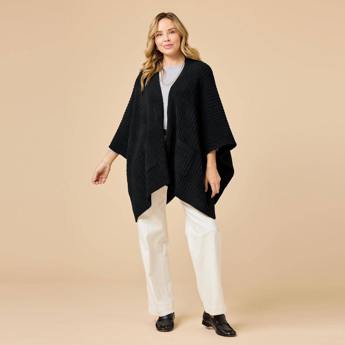 Softies Women's Ultra Soft Ribbed Shawl Wrap - One Size