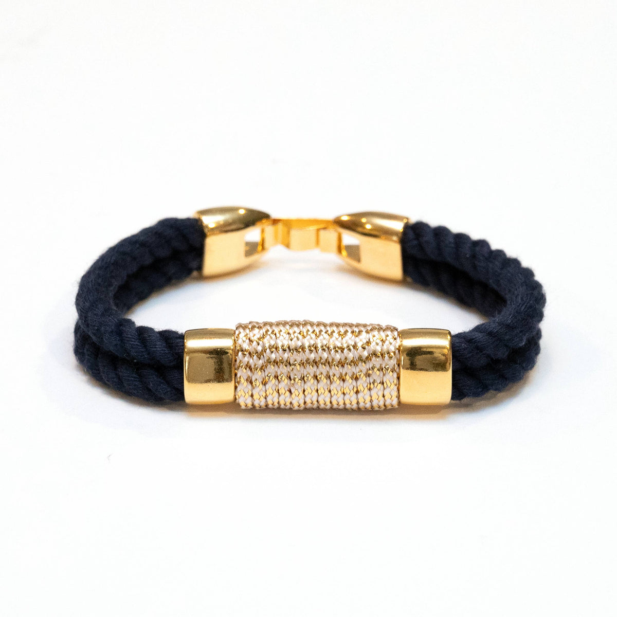 Tremont - Navy/Metallic Gold - Nautical Rope Bracelet