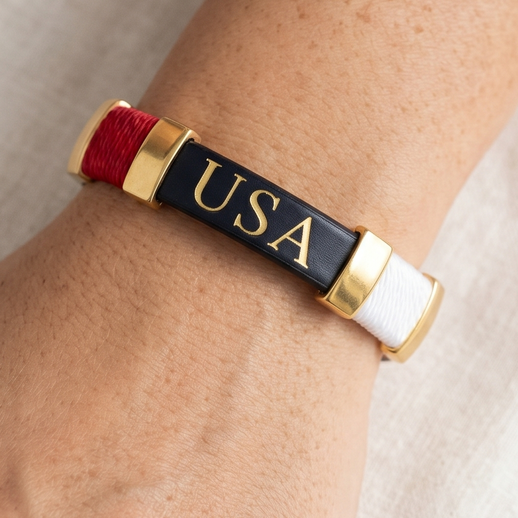 Essex - Navy/Red/White/Gold - Patriotic Americana Bracelet