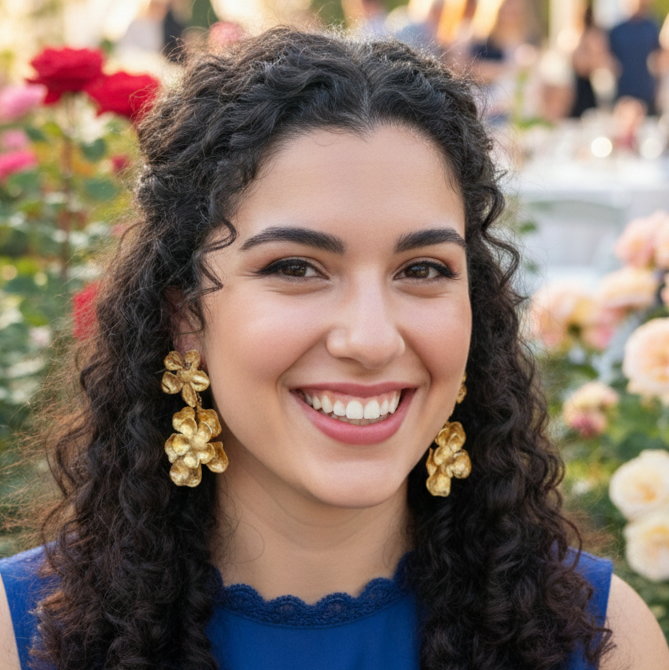 Ansley Double Magnolia Statement Earrings (Clip)