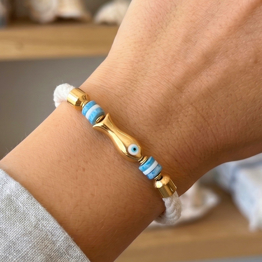 Chappie - Ivory/Gold - Nautical Rope Bracelet
