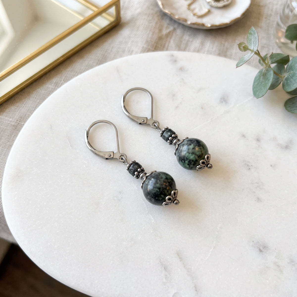 Dragon Blood Leverback Earrings