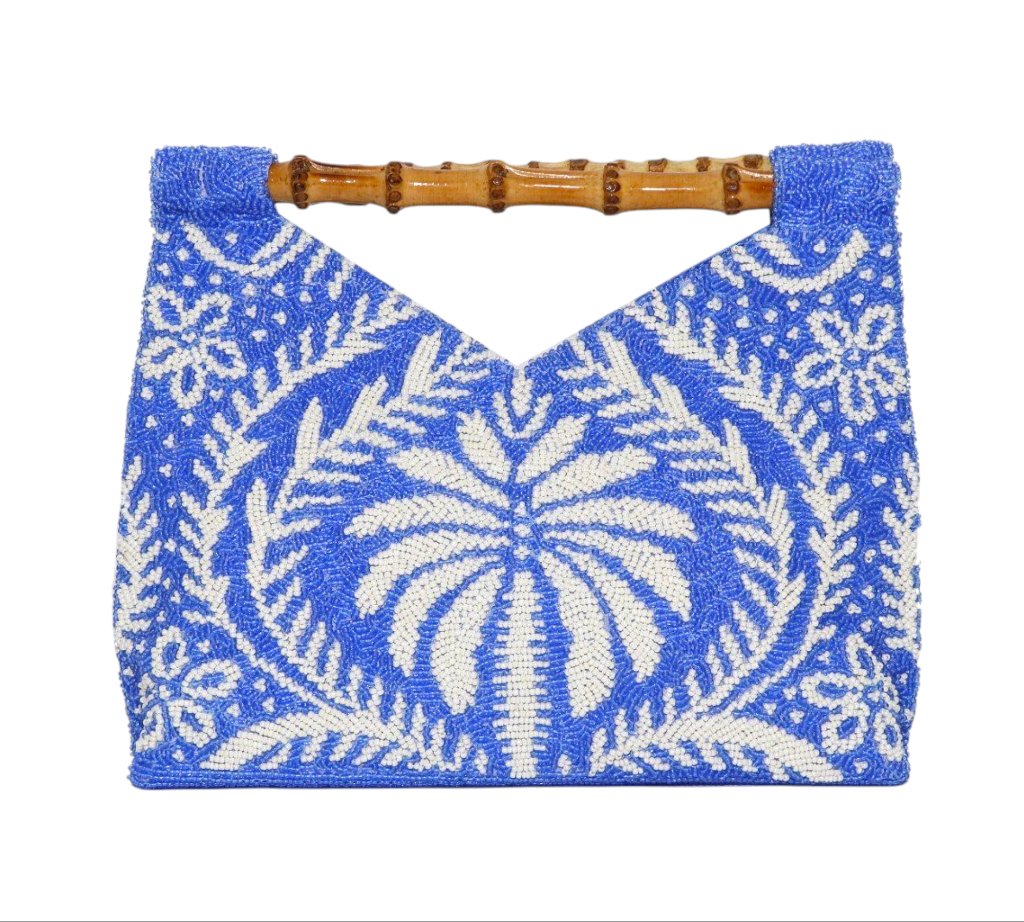 Amalfi Blue Beaded Handbag