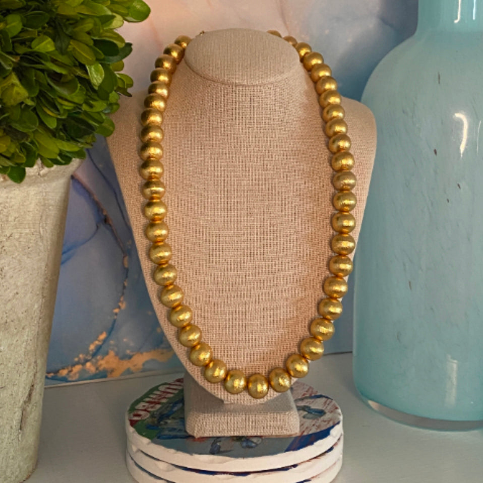 Katrina Gold Beaded Statement Necklace