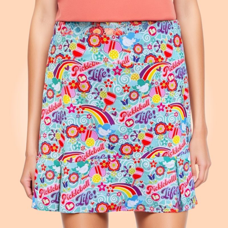Scottsdale Pleated Skort in Pickleball Is Life Aqua Tides