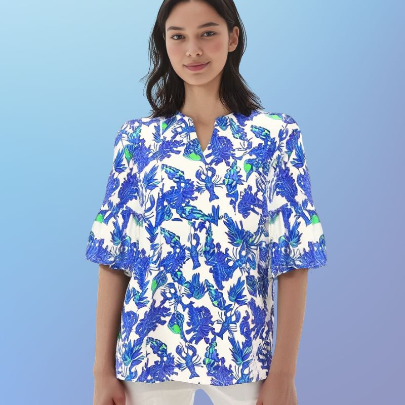 New Canaan Tunic Top in Beyond The Sea Purple