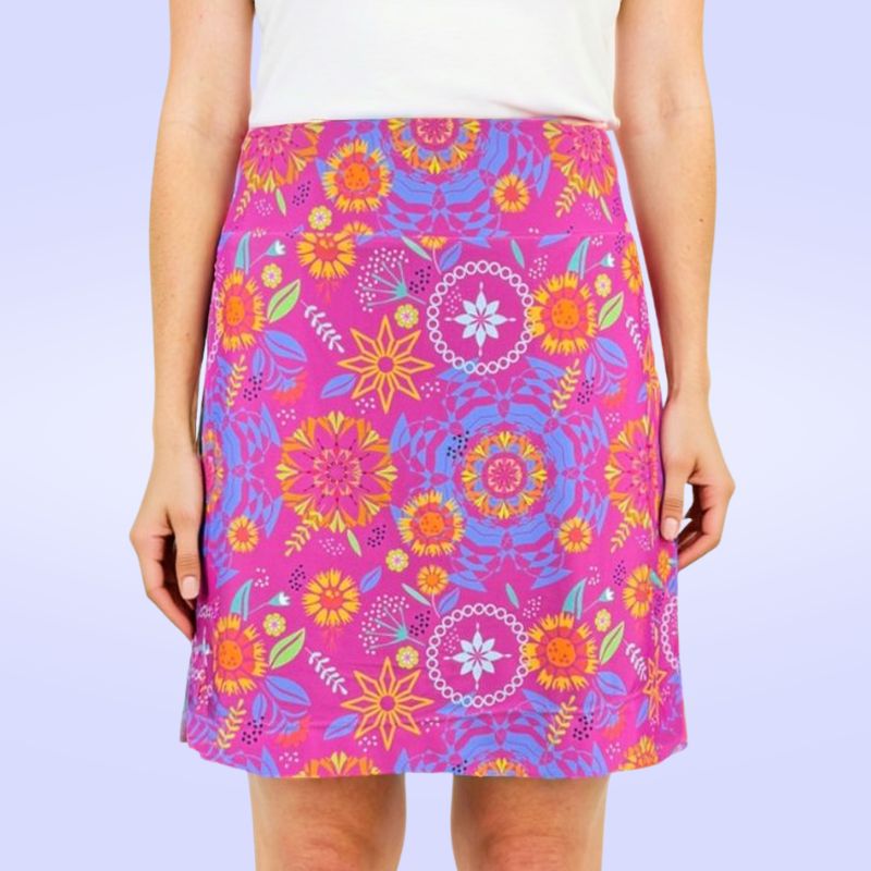 Kiawah Country Club Skort in Wild Wild Wildflowers Periwinkle and Pink