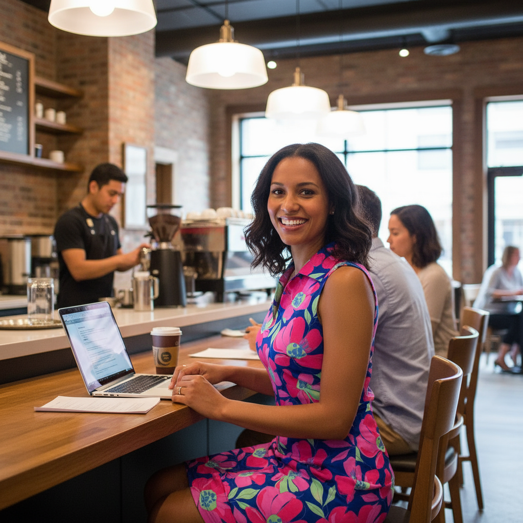 St. Regis V-Neck Dress in Sugar Magnolia Cobalt
