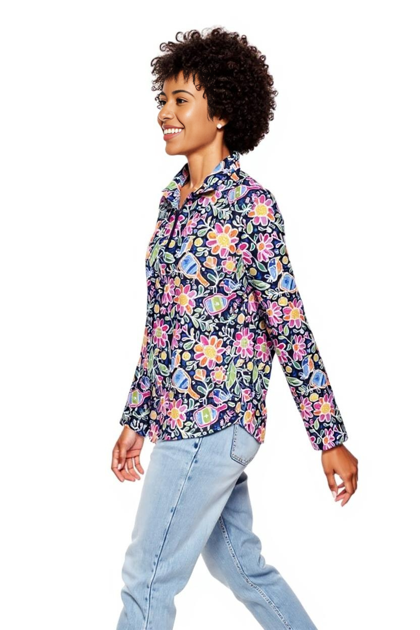 Anna Maria Pullover in Pickle Me Pink Navy
