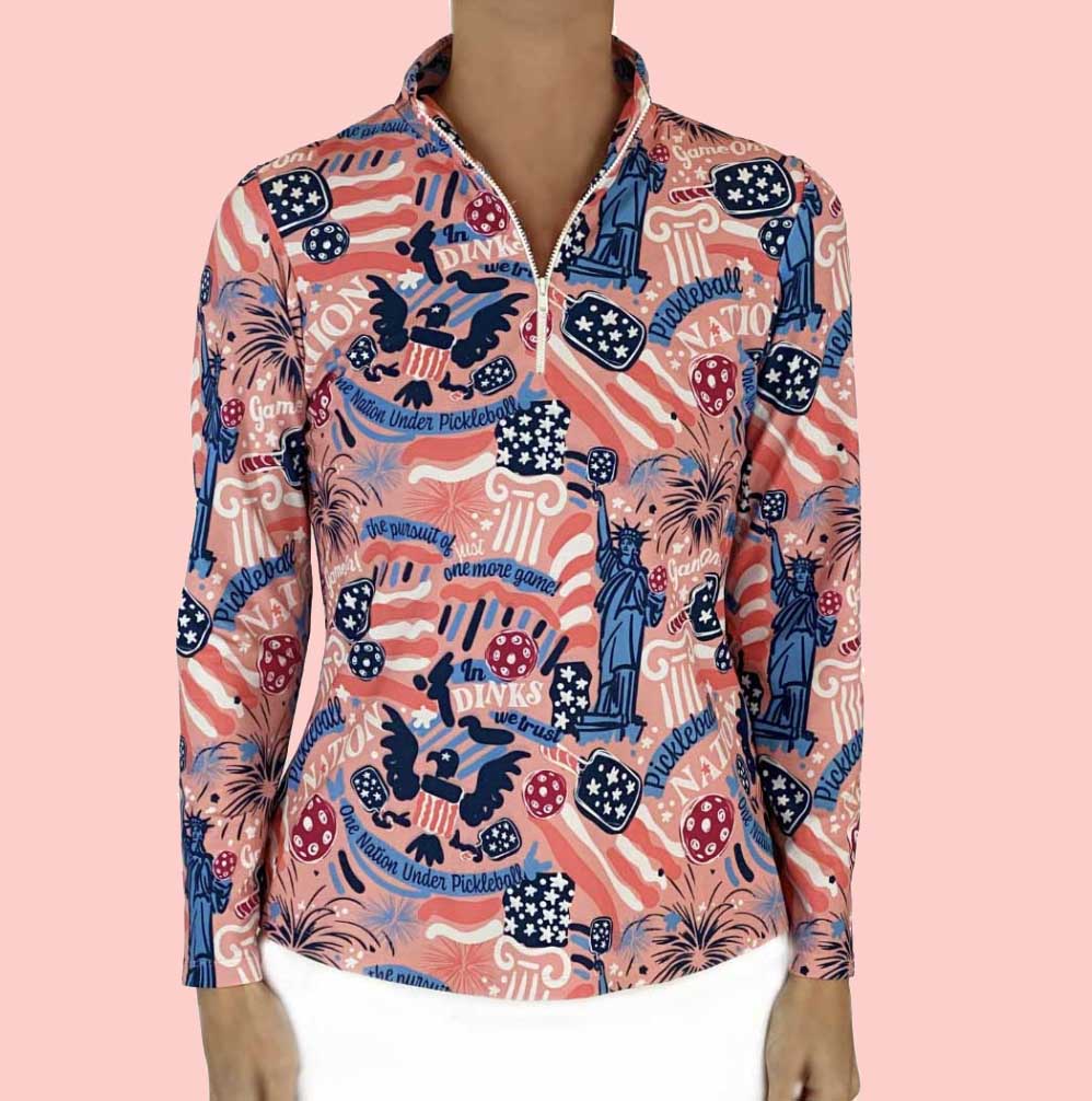 Anna Maria Pullover in Pickleball Nation Peach