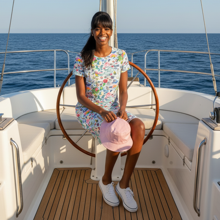 Hyannis Tee Shirt Dress in Watersporting