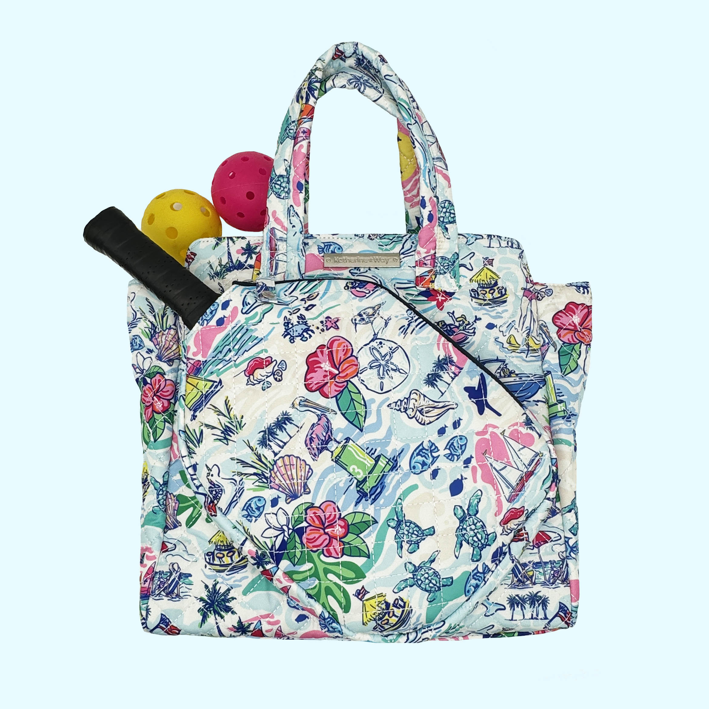 Quilted Pickleball Tote in Watersporting