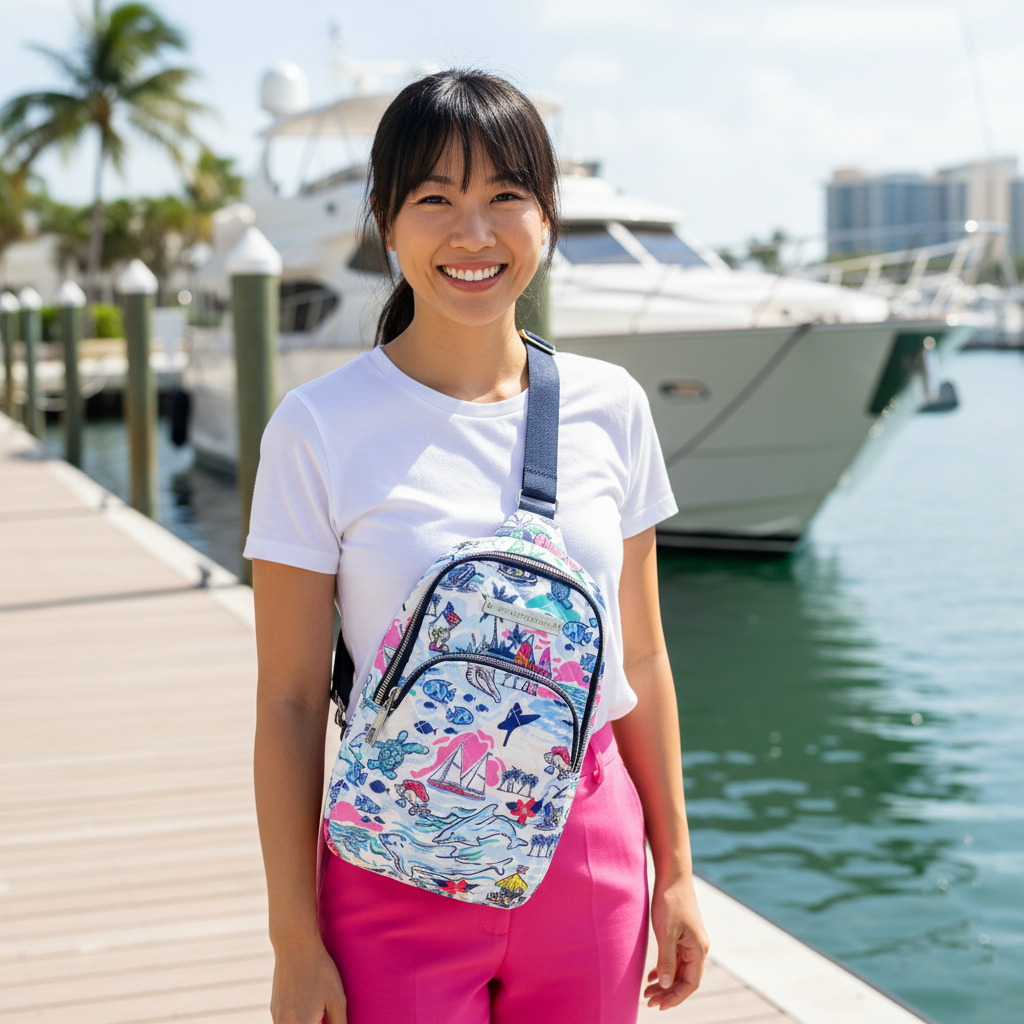 Quilted Sling Backpack in Watersporting