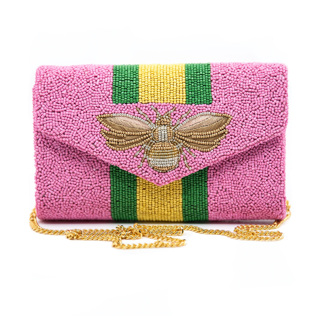Love Bees Beaded Envelope Clutch