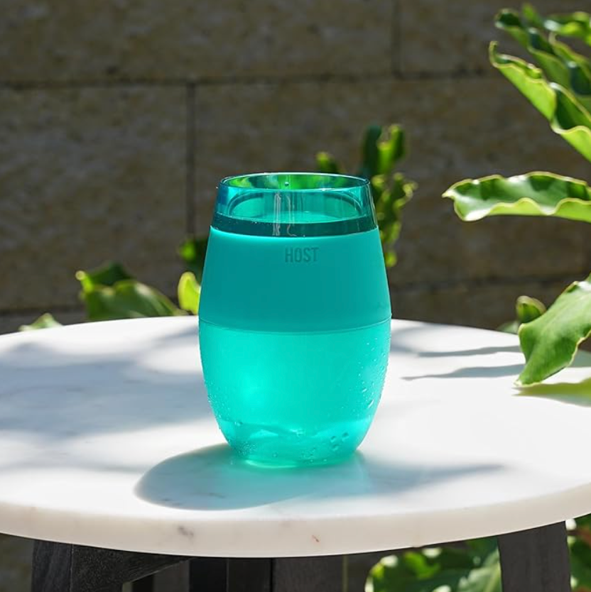 Wine FREEZE™ Cooling Cup Insulated with Cooling Gel in Translucent Green