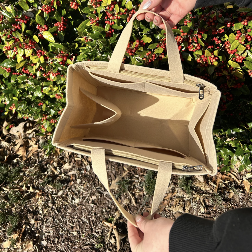 Cream Felt Bag Organizer