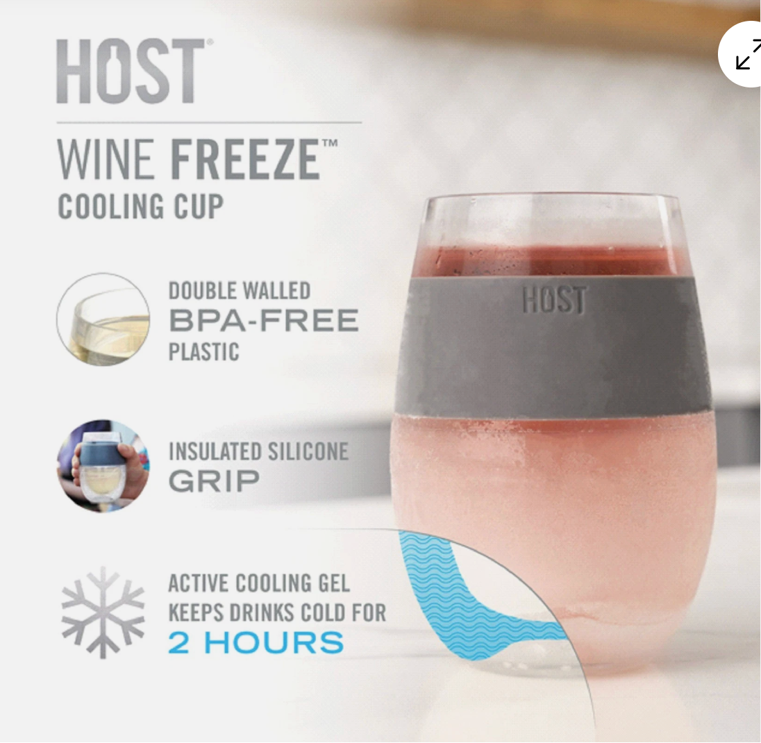 Wine FREEZE™ Cooling Cup Insulated with Cooling Gel in Blue
