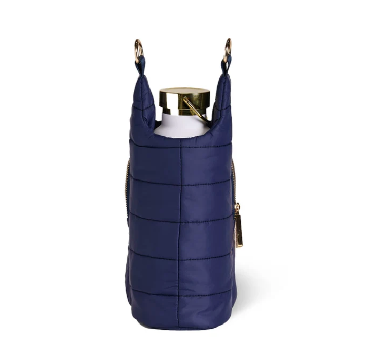 Matte Navy HydroBag® with with MAHJ Emboidery and Striped Strap