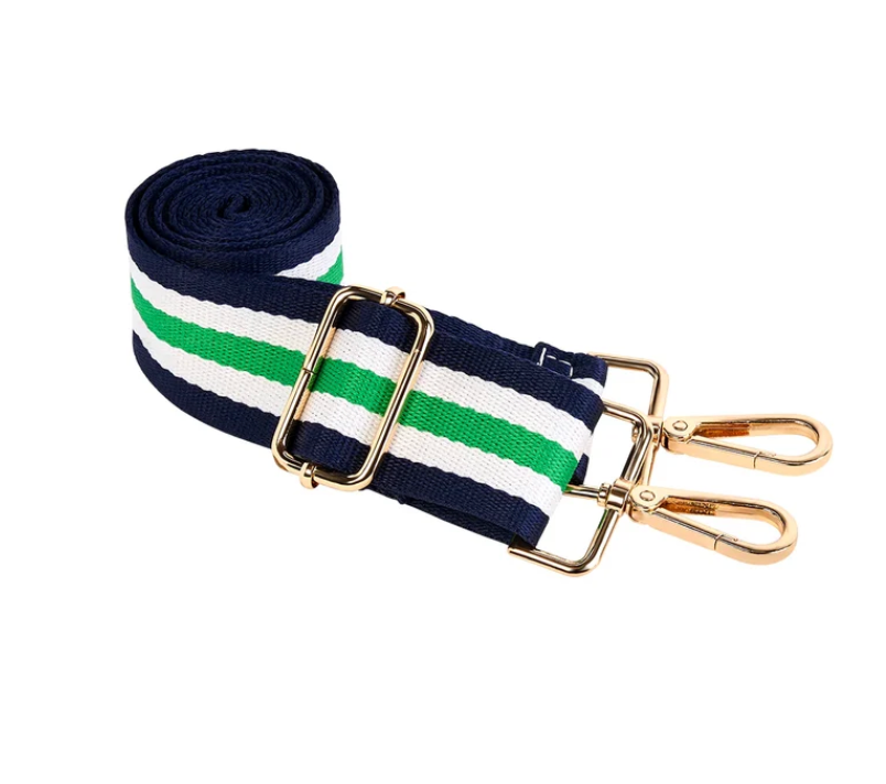 Matte Navy HydroBag® with with MAHJ Emboidery and Striped Strap